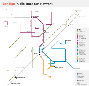 Public transport map of Bendigo